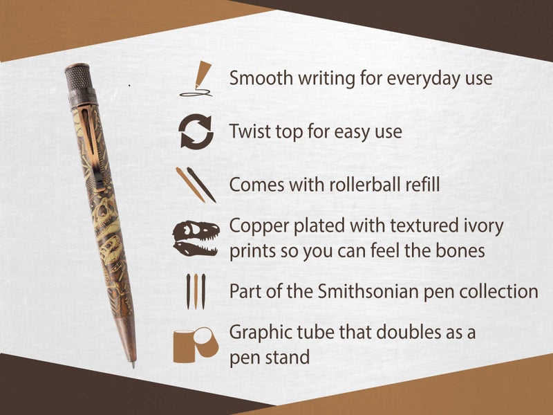 Retro 51 Tornado Smithsonian Rollerball Pen - Dino Fossil - Image 2